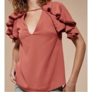 C/MEO COLLECTIVE GOSSAMER SHORT SLEEVE TOP